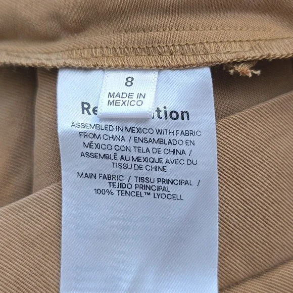 NWT, Reformation, Mason Trousers Pant, Camel, Women’s 8 - Picture 14 of 16